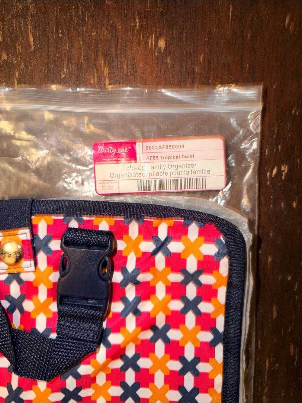 thirty-one Tropical Twist Fold-up Travel Organizer Case with Navy Trim